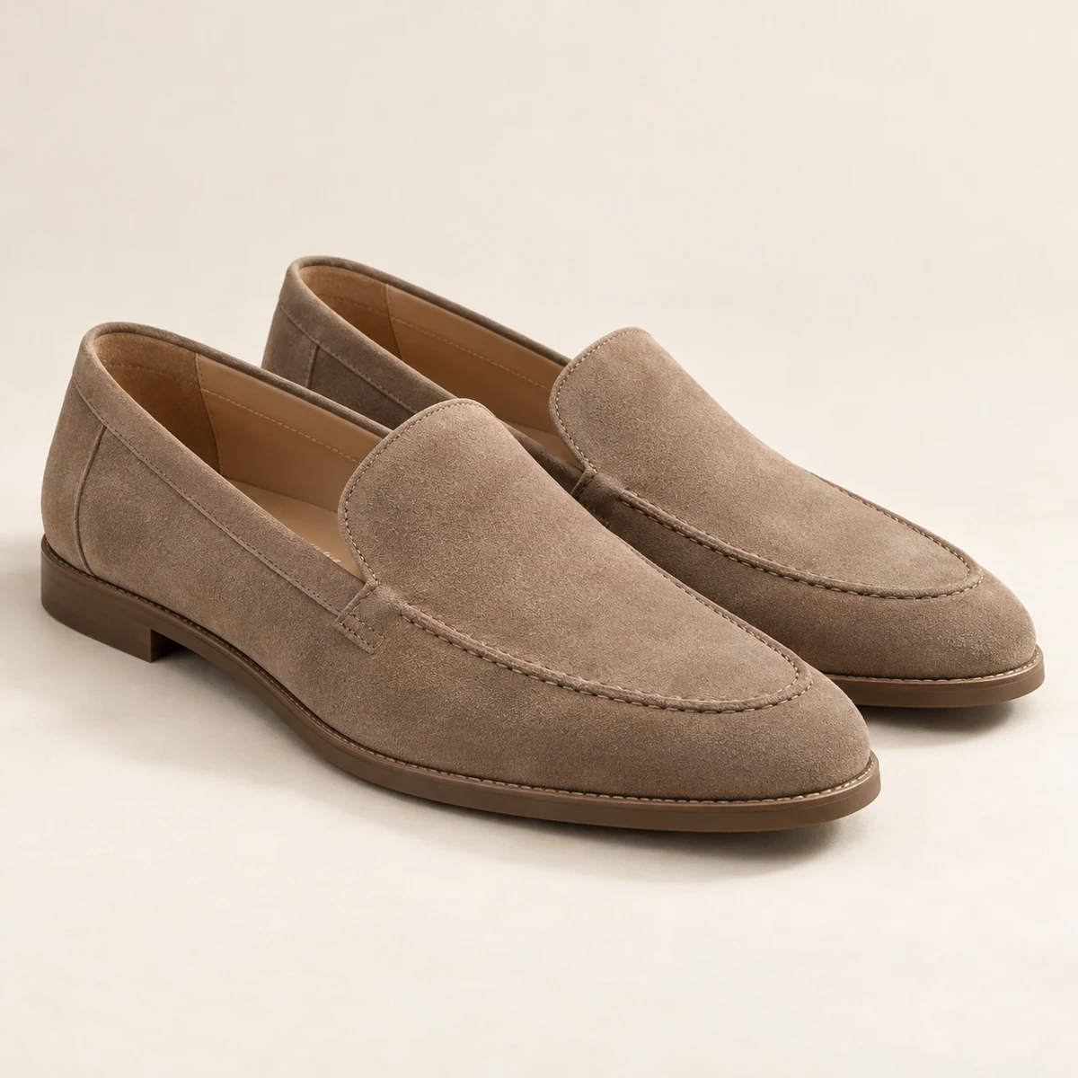 Olivier Suede Loafers in Taupe
